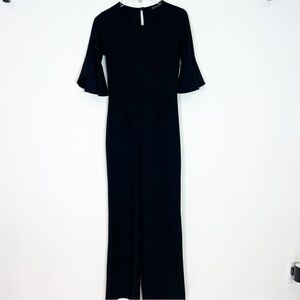 BLVD BLACK 3/4 BELL SLEEVE WIDE LEG JUMPSUIT WOMENS SZ MEDIUM